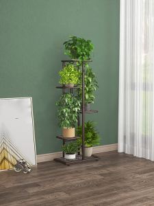 4/5/6/7-Tier Tall Metal Plant Stand Multi-Tier Flower Pot Holder with Anti-Slip Feet Space Saving Plant Rack for Indoor Outdoor Living Room Balcony & Garden