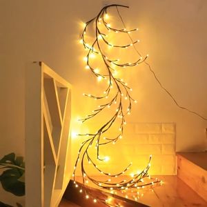 144 LED Wall Tree Enchanted Willow Vine Light Bendable Lighted Vine Tree Branch for Christmas Home Party Wall Bookshelf