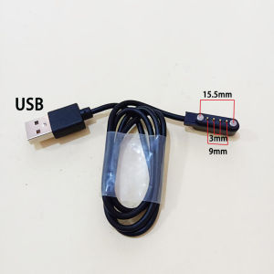 Cáp Sạc Từ Tính Cho Đồng Hồ Thông Minh 2/4/5Pin USB/Type-C 8-14.5mm Khoảng Cách Dây Sạc Cho Người Lớn/Đồng Hồ Trẻ Em Màu Đen 0.5M