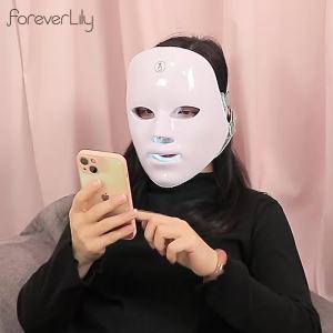 foreverlily | Face and Neck Beauty Machine LED Facial Mask Photon Neck Mask with 7 Colors Skin Care Massager
