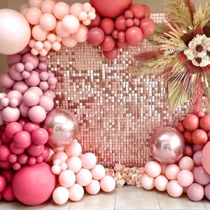 90x180cm Shimmer Wall Backdrop Matte rose gold Sequin Shimer Wall Panels for Birthday Party Wedding Marriage Decorations
