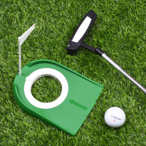 Indoor Golf Putter Mat Golf Putter Cup With Hole Flag Return Training Golf Putter Practice Auxiliary Ball Drop Boat