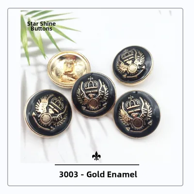 Matte Finish Zinc Alloy Buttons for Mens Suit Coats And Jackets Black Fashionable College Style Golden Embossed DIY Sewing Accessories