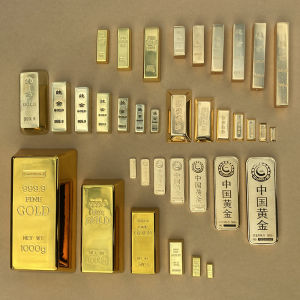 Artificial Gold Bar Fake Gold Brick Props Bank Gold Bar Model Pure Brass Sample Daikin Pieces Ornaments Show Window Decorations