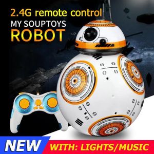 Anime Upgrade Intelligent Rc Bb8 Robot 2.4g Remote Control Action Figure Bb8 Ball Droid Robot Model Toys For Children