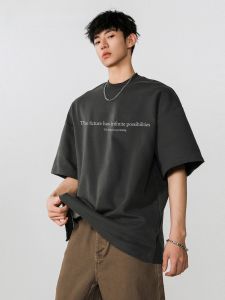 HetingHOME | Áo thun nam tay ngắn mùa hè Hetinghome dáng rộng phong cách Mỹ không giới tính in họa tiết thời trang hợp thời trang