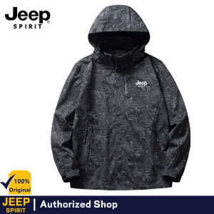 Jeep Spirit Couples Wear-resistant Jackets Camouflage Outdoor Travel Jackets Waterproof and Windproof Maple Leaf Jackets Detachable Hooded Jackets