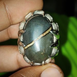 natural akik pamor selempang garis kuning