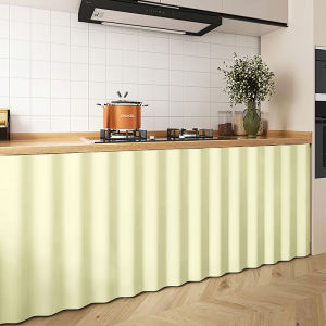 Magic Adhesive Cabinet Door Curtain Kitchen Shelf Dustproof Ugly Covering Cloth Room Partition Curtain Window Treatment