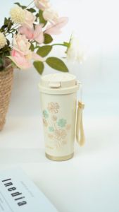 GERM Clover Coffee Cup 390ml S31603 Stainless Steel Thermos Bottle Leakproof Water Bottle Tumbler