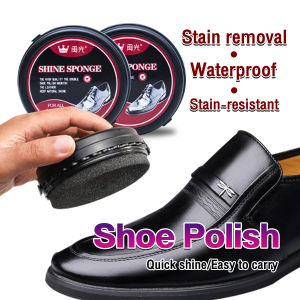 39g Double-sided Sponge Leather Shoe Polish Brush Tool Colorless Shoes Wax for All Color Shoes