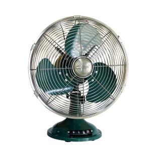 Retro Metal Table Fan Breezy Green for Living Room Pure Copper Core Mechanical Design No Remote Simple Assembly