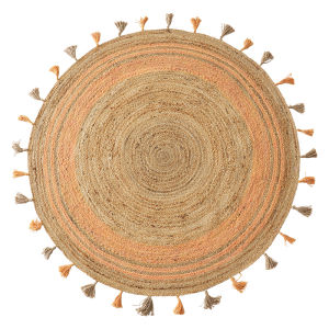 Handmade Glue-Free Jute Circular Boho Carpet