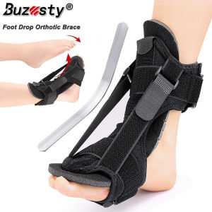 Buzesty Adjustable Foot Drop Orthosis Brace Ankle Support With Plantar Fascia Support And Aluminum Strip Night Splint Reinforcement Achilles Tendonitis Foot Care Tool