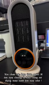 Quạt sưởi gốmsưởi ấm PTC 1200W cho em bé và hộ gia đình nhiều mức nhiệtlàm nóng nhanhcó màng lưới chống bỏng an toàn