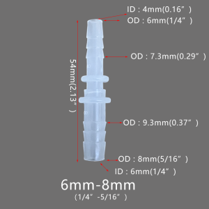 5pcs Plastic Flexible Hose Connector Barb Reducer Fitting Adapter Splicer Joint Water Pipe Repair Garden Aquarium Laboratory