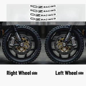 4Pcs/set Wheel Stickers 17Inch OZ Racing Motorcycle Mags Reflective Decal Rally Racing Hub Spokes on 2 Sides Car Accessories
