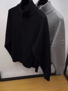 Áo len cổ đứng khóa kéo thời trang mùa thu đông - Phong cách casual dáng rộng