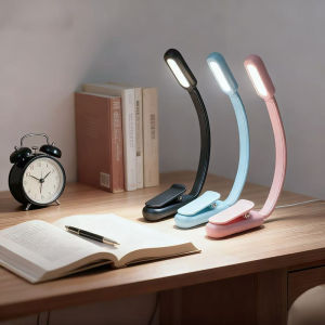 USB Rechargeable Book Light 3 Color & Brightness Adjustable Mini LED Clip Reading Lamp for Night Study Bedroom Travel Kids