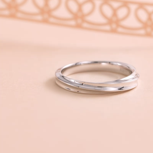 Chow Sang Sang 周生生 18K Solid White Gold PROMESSA Starry Love Ring for Men (Size: 18 Diameter 18.3mm) 91856R