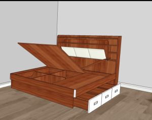 Queen size storage bed frame customize singapore