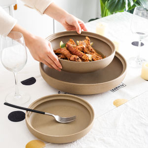 Five Star Hotel Dining Utensils Creative Dish Plate Special Chinese Cuisine White Personality Restaurant Plate Ceramic round 12 Inches