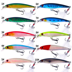10PCS  minnow Fishing Lure set  6.7g 8.9cm Minnow Wobblers Hard Bait Feather Hook Isca Artificial bait pesca Carp Fishing Tackle