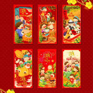 Bao lì xì Giáp Thìn 2026 dày dặn BBShine Set 10 bao lì xì Tết cao cấp họa tiết in sắc nét – LX004