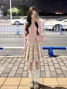 Ge·an·fei | Han Style Pink Sweater and Skirt Set for Women