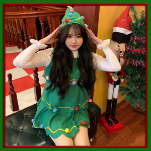 ต้นคริสต์มาสคอสเพลย์เครื่องแต่งกายสําหรับผู้หญิง Holiday Party เสื้อผ้า Santa Rudolph ครอบครัวจับคู่ผ้าของขวัญ