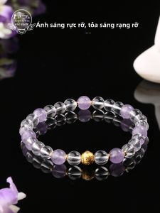 POTALA PALACE | Purple Amethyst White Quartz Rose Quartz Design Womens Bracelet