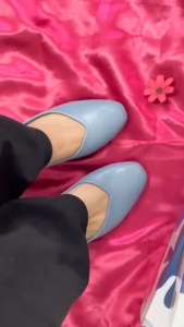 รองเท้าคัทชู หน้าวี แบบมีส้น 2 cm. พื้นนิ่ม 1 นิ้ว