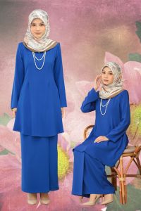 Kurung Riau Moden Royal Blue/Ready Stock/Baju Kurung/Kurung Riau
