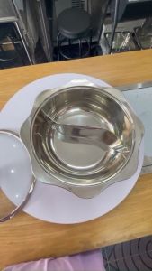 Nồi lẩu 2 ngăn nắp đậy nồi lẩu 2 ngăn bếp từ nồi inox 2 đáy nắp kính xoong lẩu bếp từ xoong inox 2 ngăn nắp đậy