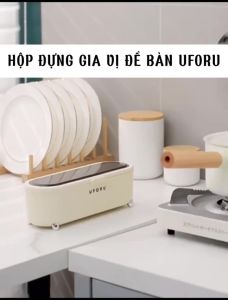 Hộp Đựng Gia Vị Thông Minh Có Nắp Đậy Sạch Sẽ Tiện Lợi Hũ Đựng Gia Vị Nhà Bếp 4 Ngăn Kèm Thìa Muỗng
