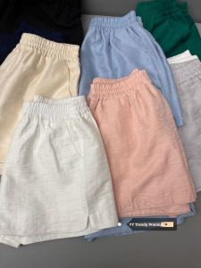 Ice Silk Casual Shorts Womens 2025 New Winter Thin Elastic High Waist Small Size Slit Large Size Wide Leg Hot Pants