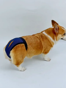 Female Dog Heat Cycle with 3 Replace Diaper Reusable Diapers Black Adjustable Protective Pants for Dogs