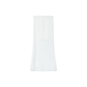 Photo-friendly Hollow-out Short Knit Blouse and Skirt Set