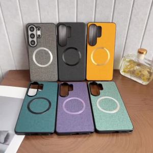 For Magsafe Fabric Cloth Phone Case for Samsung Galaxy S26 S25 S23 Ultra S24 FE S22 S21 Plus A36 A56 A57 A37 A17 Magnetic Cover