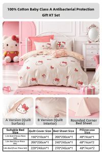 Mercury | Antibacterial Kitty Print Cotton Sheet Set