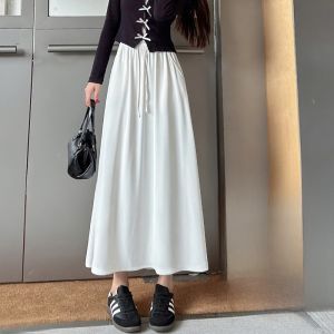 JIANGLU | Váy ngắn chữ A cạp cao dáng rộng đa năng cho phụ nữ nhỏ nhắn Váy dài vừa phải phong cách công sở có túi