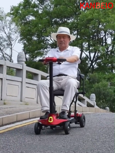 (SG Local inventory)Lightweight folding PMA easy to carry fast folding suitable for elderly four-wheel scooters 10AH lithium battery