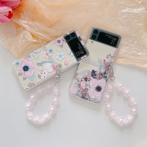 Lark Bird and Flower Samsung Galaxy Z Flip 7 Z Flip 5 Z Flip 6 Z Flip 4 ZFLip3 Case Girls Women kids Cute Wristband Strap Protective Case Cover for Galaxy Z Flip 4 5G