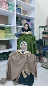 SALE SETELAN KOBEX SET KEMEJA MOSCREPE + ROK SETELAN WANITA 4 WARNA