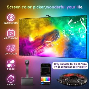 RGBIC TV LED Backlights with Camera Synchronization APP Music Synchronization Game Bedroom Ambient Light