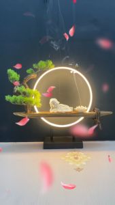 Thác Khói Trầm Hương Tiểu Cảnh Tượng Phật  An Nhiên Kết Hợp Đài Sen Tịnh An.