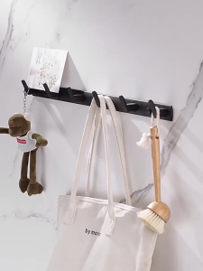 Drill Free Aluminum Thicken Clothes Door Hook Wall hooks Hanger Storage Heavy Duty Bathroom Toilet