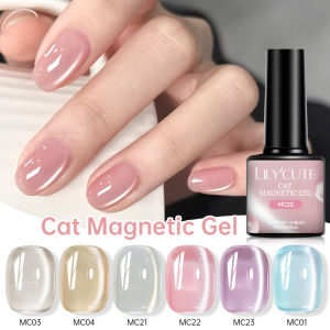 LILYCUTE 7ml Glass Bead Cat Magnetic Gel Nail Cats Eye Gel Polish Shining Nail Art Varnish UV LED Soak off Supplies Manicure
