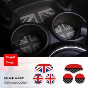 For Mini Cooper F56 F54 F55 F57 F60 R60 Countryman Car Cup Cushion Cushion Storage Groove Coaster Auto Non-slip Mat Pad
