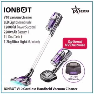 BESTAR IONBOT V10 Cordless Handheld Vacuum Cleaner Optional UV DUSTMITE
